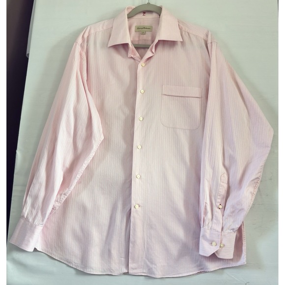 Tommy Bahama Other - Tommy Bahama Mens Casual Button Down Shirt Long Sleeve‎ Pink Plaid Cotton Medium